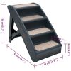 Folding 4-Step Dog Stairs Dark Gray