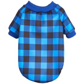 Warm Fleece Dog Clothing Classic Plaid Patchwork Dog and Cat Hoodies (Type: BluecheckL)