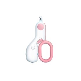 Pet Dog Cat Nail Clippers; Dog Nail Trimmers With LED Lights; Professional Beauty Care Tools (Color: pink)