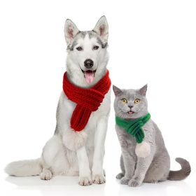 Pet knit Christmas scarf Creative teddy scarf cat dog pet supplies pet clothing dog scarf; cat scarf (colour: gray)